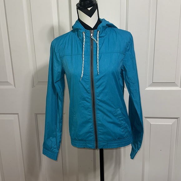 ZINE Clothing Blue Utility Rain Jacket with Hood - Picture 2 of 6